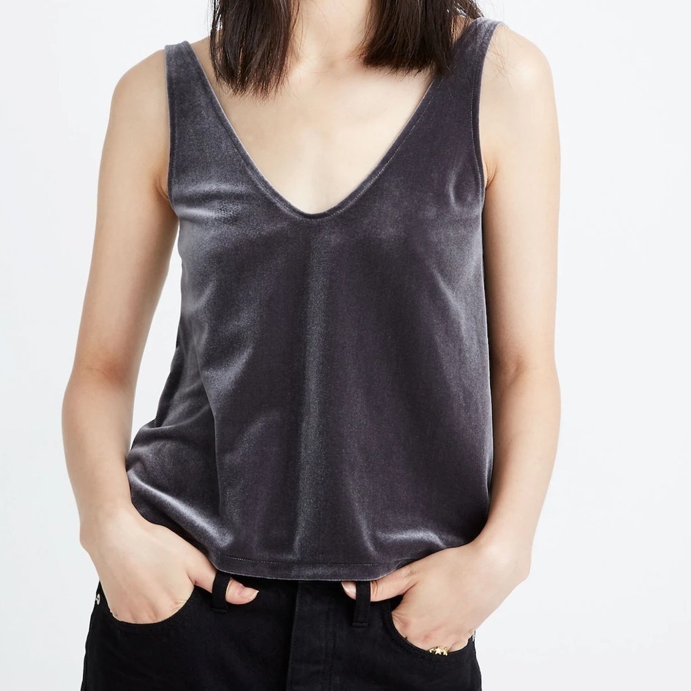 Madewell Velvet V-Neck Tank Top Size XXL